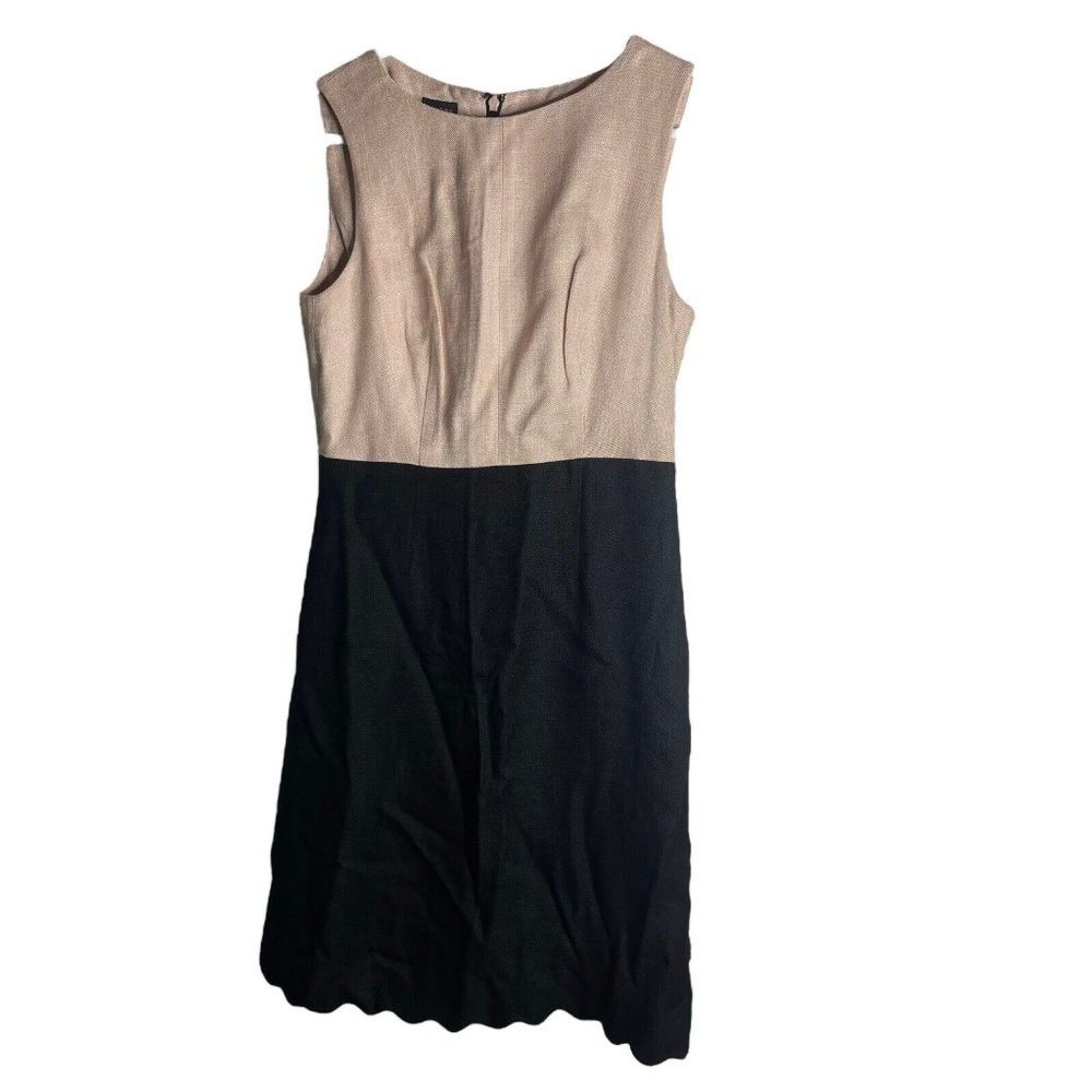 Hobbs London Dress Women's 10 Sheath Sleeveless Scalloped Edge Designer